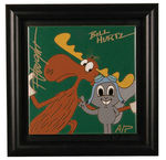 ROCKY AND BULLWINKLE ARTIST PROOF ART TILE SIGNED BY VOUGHT/HURTZ.
