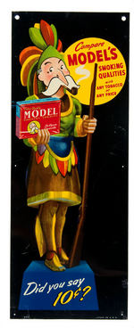 "MODEL SMOKING TOBACCO" TIN LITHO SIGN.