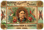 "GENERAL ARTHUR CIGARS" TWO TIP TRAYS AND PRINTERS PROOF IN SUPERB COLOR.