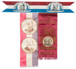 McKINLEY & HOBART THREE JUGATE 1896 RIBBONS INCLUDING TWO RARITIES.