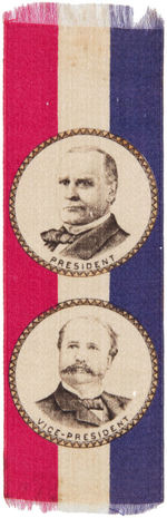 PAIR OF McKINLEY "HOME RULE, PROTECTION" AND JUGATE RIBBONS.