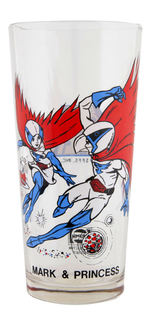 "BATTLE OF THE PLANETS - MARK & PRINCESS" PROTOTYPE PEPSI DRINKING GLASS.