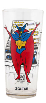 "BATTLE OF THE PLANETS - ZOLTAR" PROTOTYPE PEPSI DRINKING GLASS.