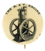 "THE R.&V. ENGINE" RARE EARLY BUTTON.