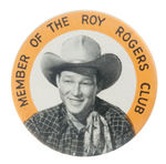 “MEMBER OF THE ROY ROGERS CLUB” SCARCE ENGLISH BUTTON.