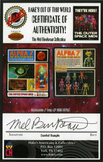 "THE OUTER SPACE MEN BY COLORFORMS ALPHA 7 THE MAN FROM MARS" CARDED "SAMPLE" ACTION FIGURE.