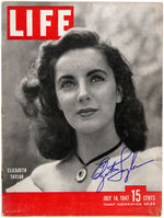 ELIZABETH TAYLOR SIGNED "LIFE" MAGAZINE.