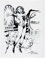 "SERSI OF THE ETERNALS" PIN-UP ORIGINAL ART BY BRUCE TIMM IN THE STYLE OF JACK KIRBY.