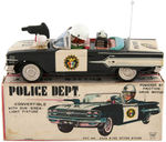 "POLICE DEPT." BOXED FRICTION POLICE CAR.