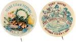 TEXAS AND INDIANA PAIR OF RARE FESTIVAL BUTTONS FROM 1897 AND 1898.