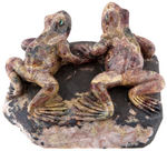 SERPENTINE CARVED FROGS STATUARY.