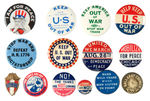 PRE-WORLD WAR II OUTSTANDING COLLECTION OF 14 PEACE THEME BUTTONS.