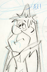 THE FLINTSTONES ANIMATION PRODUCTION ORIGINAL LEAD PENCIL ART.