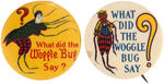 WIZARD OF OZ 1904 WOGGLE BUG CHARACTER BUTTON PAIR.