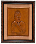 FDR HIGH RELIEF CARVED WOOD PORTRAIT WITH LONG HISTORY OF APIC OWNERSHIP.