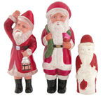 SANTA CLAUS CELLULOID FIGURE TRIO.