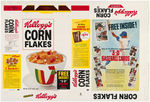 "KELLOGG'S CORN FLAKES" CEREAL BOX PROOF WITH "3-D BASEBALL CARDS" PREMIUM OFFER.