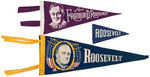 "ROOSEVELT" THREE SMALL FELT PENNANTS c. 1932-1936.