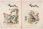 PUCK AND JUDGE COMPLETE ISSUES WITH GREAT POLITICAL CARTOONS SPANNING 1883-1904.