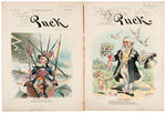 PUCK AND JUDGE COMPLETE ISSUES WITH GREAT POLITICAL CARTOONS SPANNING 1883-1904.