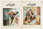 PUCK AND JUDGE COMPLETE ISSUES WITH GREAT POLITICAL CARTOONS SPANNING 1883-1904.