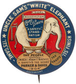 PARKER “WHITE ELEPHANT” CLASSIC 1904 CARTOON BUTTON.