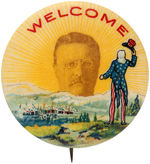 BEAUTIFUL THEODORE ROOSEVELT “WELCOME” HOME BUTTON FROM 1910.