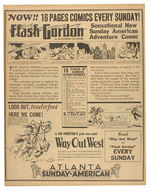 RARE FLASH GORDON NEWSPAPER SUNDAY PAGE DEBUT ADVERTISEMENT.