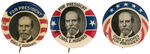 HUGHES GROUP OF THREE SIMILARLY DESIGNED PORTRAIT BUTTONS.