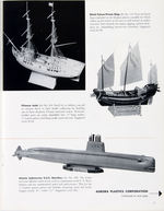 AURORA MODEL SHIP DEALER DISPLAY LOT OF FOUR WITH TWO CATALOGS.