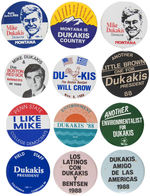 GROUP OF 12 DUKAKIS BUTTONS FROM 1988 .