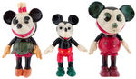 “MICKEY/MINNIE MOUSE” MATCHED PAIR OF JOINTED CELLULOID FIGURES PLUS SMALLER MICKEY.