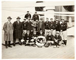 GEORGE KELLY 1922 BASEBALL TOUR OF JAPAN CONTRACT W/FOUR VINTAGE PHOTOS.