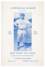 JOHN HENRY "POP" LLOYD 1954 TESTIMONIAL BANQUET PROGRAM.