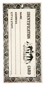 "BATMAN" HANG TAG IDENTIFICATION CARD FOR BOY'S PANTS.