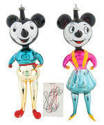 MICKEY & MINNIE MOUSE "SHINY BRITE" BLOWN GLASS CHRISTMAS TREE ORNAMENTS.