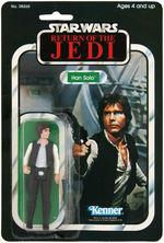 "STAR WARS: RETURN OF THE JEDI" HAN SOLO & CHEWBACCA CARDED ACTION FIGURE PAIR.