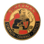 SUPERMAN RARE 1940 PREMIUM BRASS BADGE.