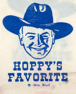 HOPALONG CASSIDY "HOPPY'S FAVORITE" BREAD WRAPPER ROLL.