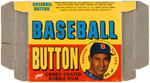 “BASEBALL BUTTON PLUS CANDY COATED BUBBLE GUM” ORIGINAL CARDBOARD BOX.