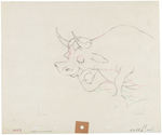 FERDINAND THE BULL ORIGINAL ART CONSECUTIVE PAIR OF PRODUCTION DRAWINGS.