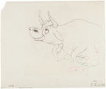 FERDINAND THE BULL ORIGINAL ART CONSECUTIVE PAIR OF PRODUCTION DRAWINGS.