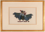 “THE JUNGLE BOOK” SINGING VULTURES TRIO FRAMED ANIMATION CEL.