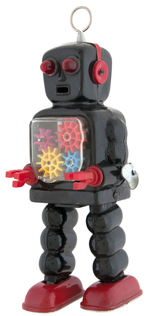 "HIGH-WHEEL ROBOT" BOXED WIND-UP TOY.