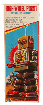 "HIGH-WHEEL ROBOT" BOXED WIND-UP TOY.