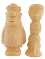 "THE FLINTSTONES PITCH 'N' BOWL" FIGURAL BOWLING PINS TEST SHOTS.