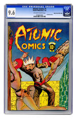 ATOMIC COMICS #1 JANUARY 1946 CGC 9.6 OFF-WHITE TO WHITE PAGES MILE HIGH COPY.