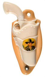 HOPALONG CASSIDY "HOPPY" GLASS GUN-SHAPED ALADDIN NIGHTLIGHT.