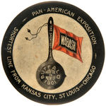 WABASH RAILROAD 1901 PAN-AMERICAN EXPO PROMOTION BUTTON.