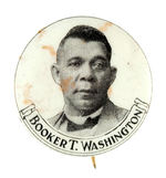 "BOOKER T. WASHINGTON" RARE PORTRAIT BUTTON.